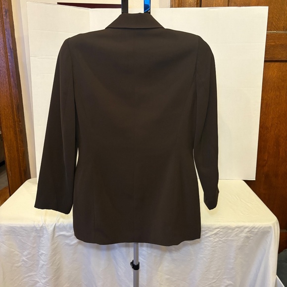 Apostrophe Brown Suit Size 4 Jacket/Skirt Set 4 Button Notched Lapel Blazer - Picture 3 of 12